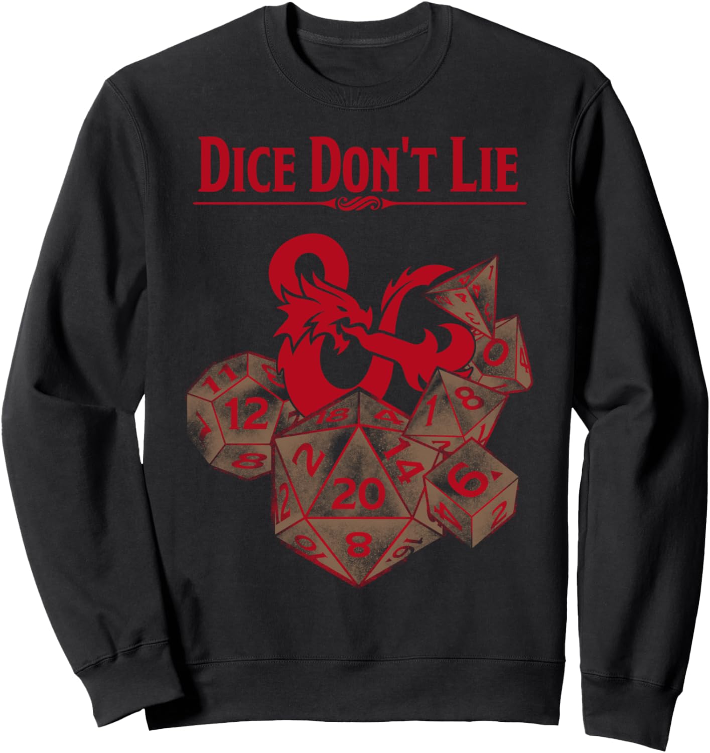 Толстовка с надписью «Dice Don't Lie» из игры Dungeons & Dragons, черный
Толстовка с надписью «Dice Don't Lie» из игры Dungeons & Dragons, черный