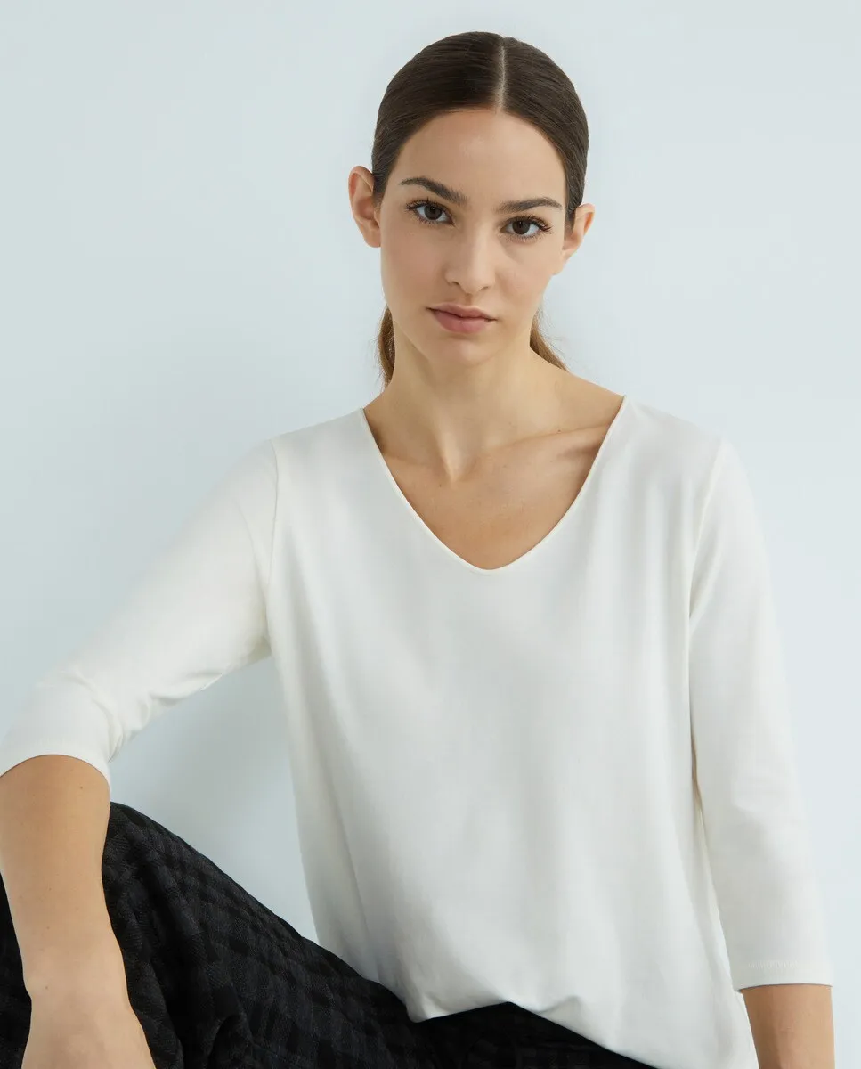 Женская футболка с рукавами 3/4 и V-образным вырезом Guitare, цвет Crudo
Женская футболка с рукавами 3/4 и V-образным вырезом Guitare, цвет Crudo