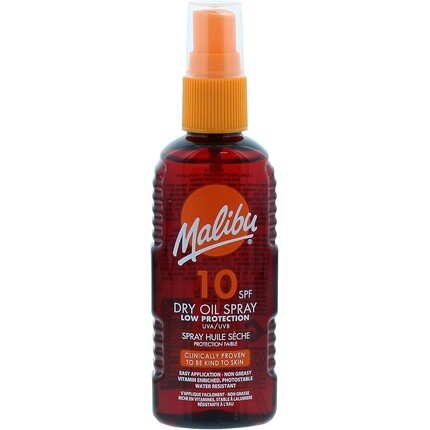 Malibu Sun Spf 10 Нежирный сухой масляный спрей для загара 100 мл
Malibu Sun Spf 10 Нежирный сухой масляный спрей для загара 100 мл