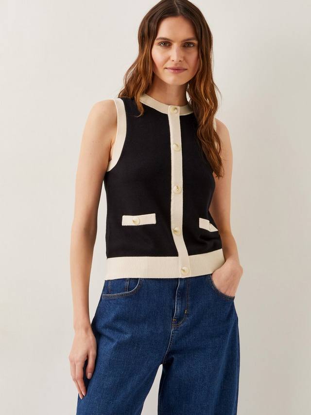 Вязаный кардиган sala без рукавов Monsoon, черный
Вязаный кардиган sala без рукавов Monsoon, черный