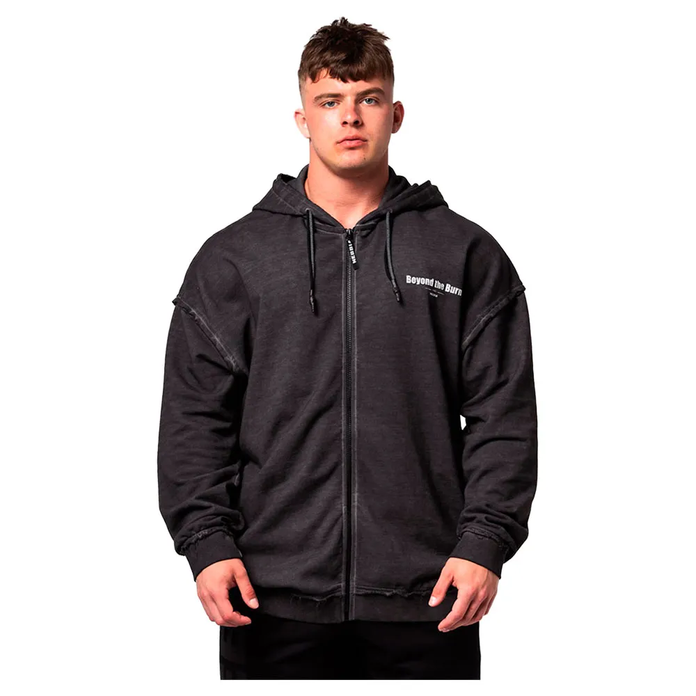 Толстовка Nebbia Washed-off gym bro 362 full zip, черный 
Толстовка Nebbia Washed-off gym bro 362 full zip, черный