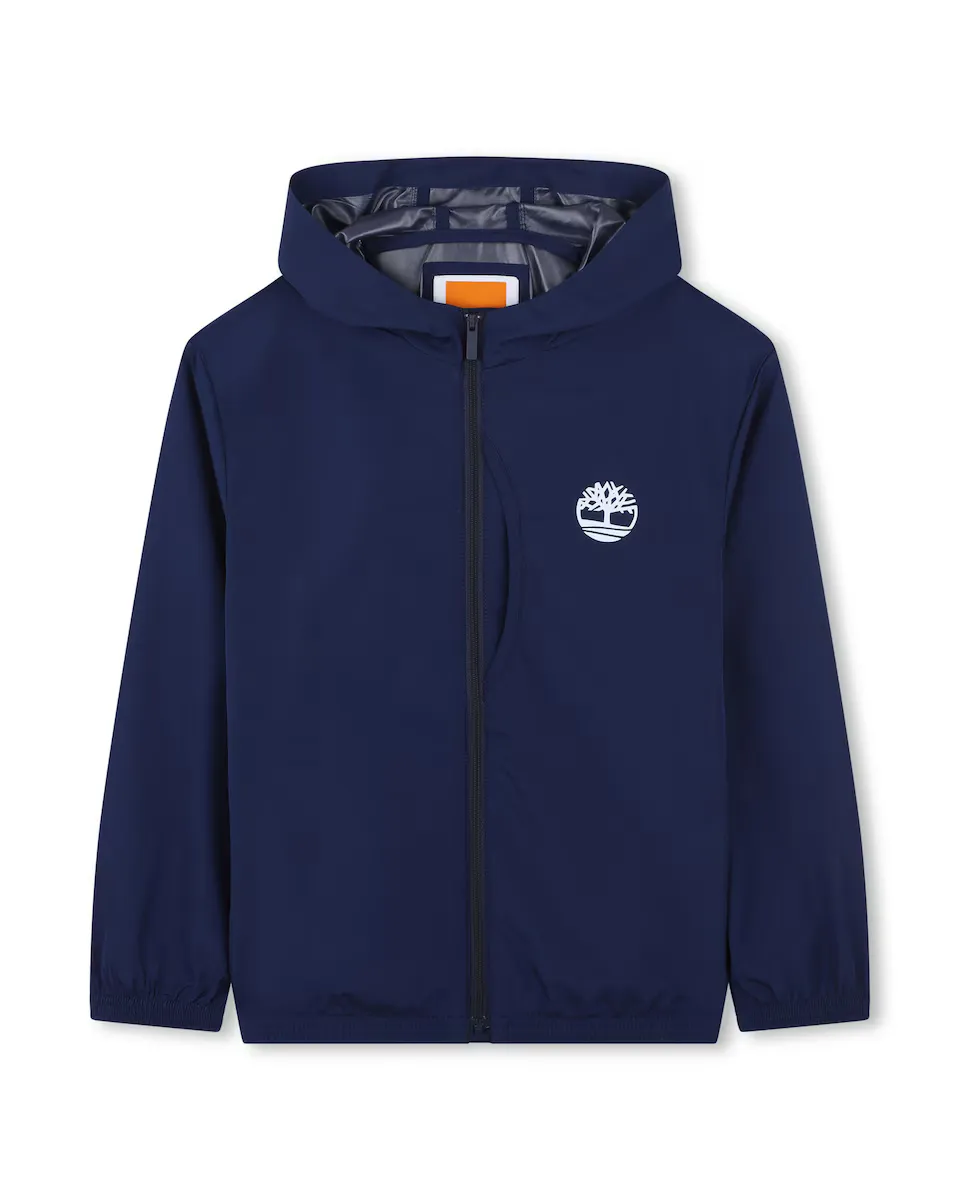 Ветровка для мальчика с капюшоном и застежкой-молнией Timberland, тёмно-синий 
Ветровка для мальчика с капюшоном и застежкой-молнией Timberland, тёмно-синий
