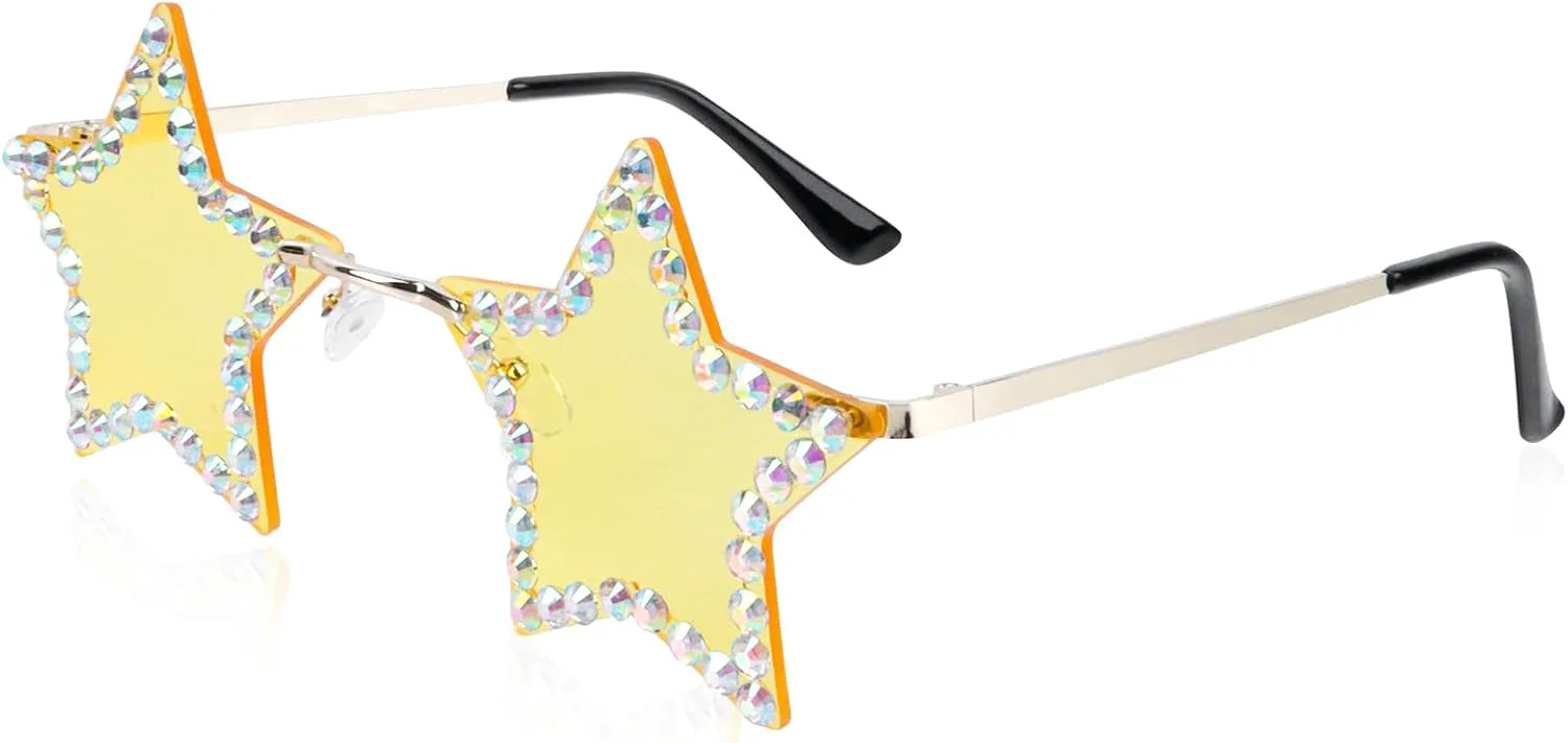 Солнцезащитные очки без оправы в форме звезды, модные очки для женщин и мужчин, для вечеринок, Рождества, косплея, очки с пентаграммой Klfoho, Yellow/Rhinestone
Солнцезащитные очки без оправы в форме звезды, модные очки для женщин и мужчин, для вечеринок, Рождества, косплея, очки с пентаграммой Klfoho, Yellow/Rhinestone