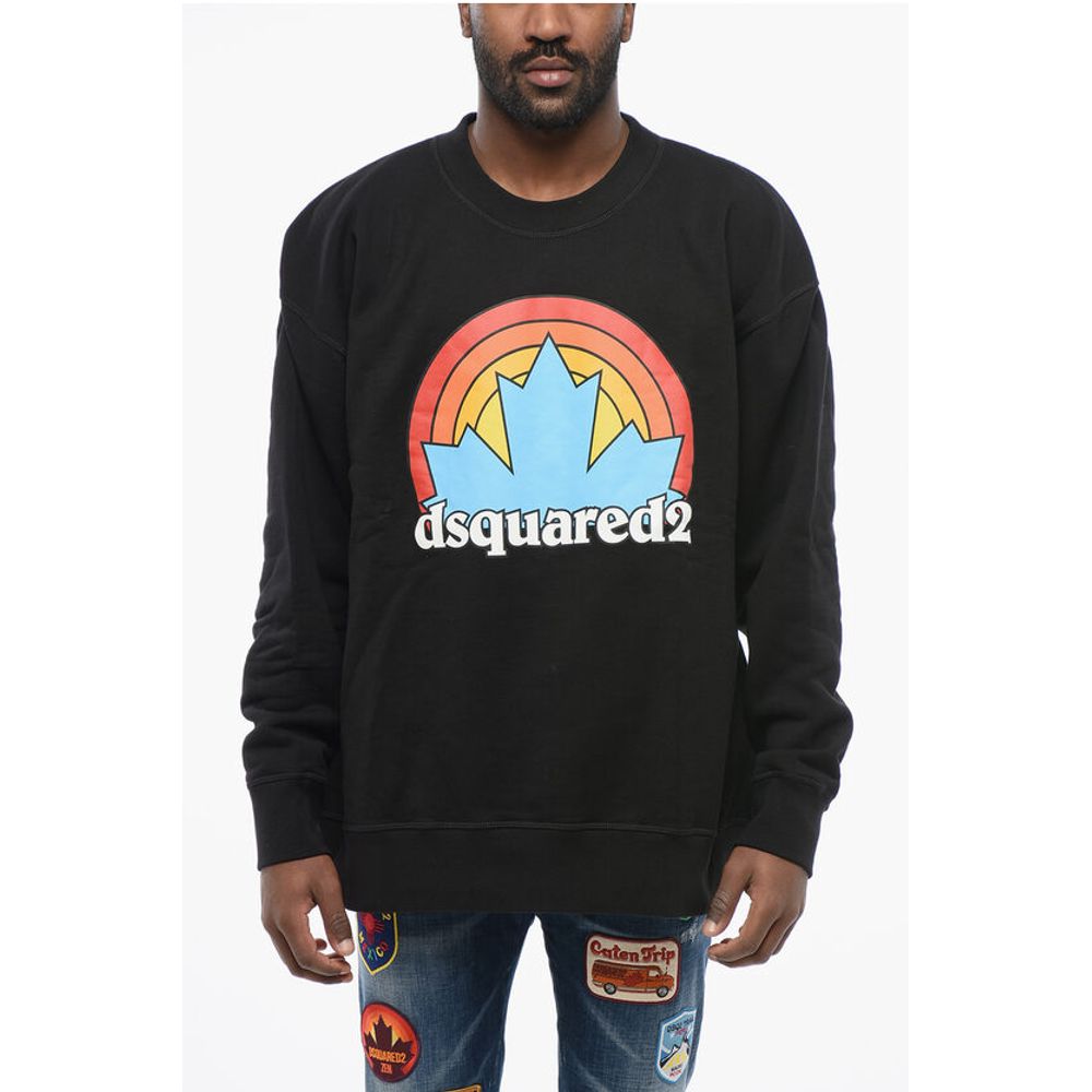 Толстовка с круглым вырезом RAINBOW LEAF из хлопкового флиса Dsquared2, Black
Толстовка с круглым вырезом RAINBOW LEAF из хлопкового флиса Dsquared2, Black
