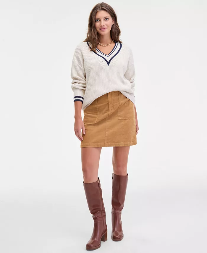 Женский свитер с V-образным вырезом и контрастными вставками On 34Th, загар/бежевый
Женский свитер с V-образным вырезом и контрастными вставками On 34Th, загар/бежевый