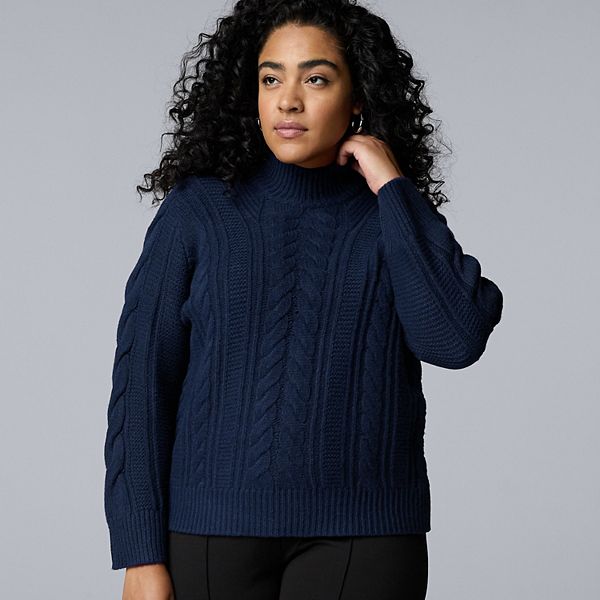 Свитер с косичками и воротником-стойкой Plus size Simply Vera Vera Wang, Liberty Navy
Свитер с косичками и воротником-стойкой Plus size Simply Vera Vera Wang, Liberty Navy