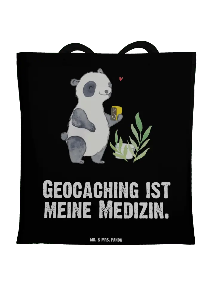 Сумка для переноски Mr & Mrs Panda Panda Geocaching, черный 
Сумка для переноски Mr & Mrs Panda Panda Geocaching, черный