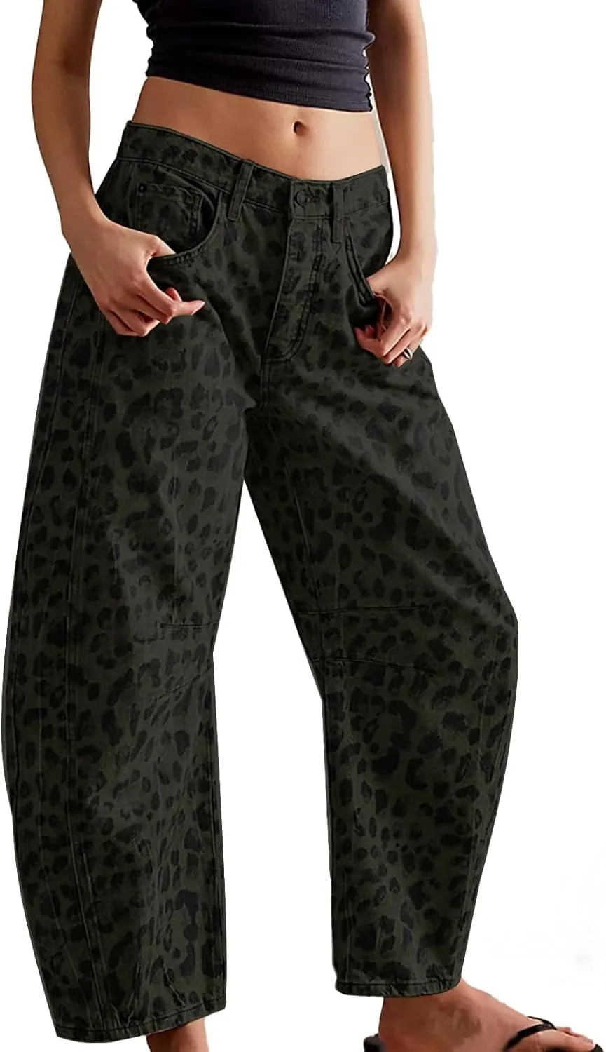 YSW Cheetah Barrel Jeans Women, джинсы с леопардовым принтом, Mid Rise, Baggy
YSW Cheetah Barrel Jeans Women, джинсы с леопардовым принтом, Mid Rise, Baggy