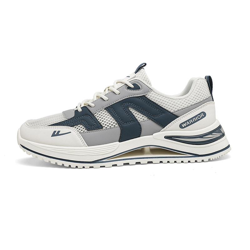 WARRIOR Износостойкие, легкие и дышащие низкие повседневные туфли для мужчин, бежево-синего цвета 
WARRIOR Износостойкие, легкие и дышащие низкие повседневные туфли для мужчин, бежево-синего цвета