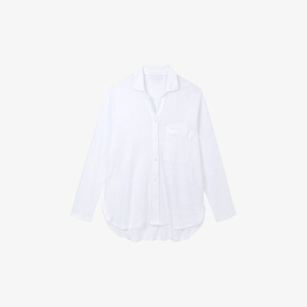 Льняная рубашка свободного покроя с накладными карманами The White Company, белый
Льняная рубашка свободного покроя с накладными карманами The White Company, белый