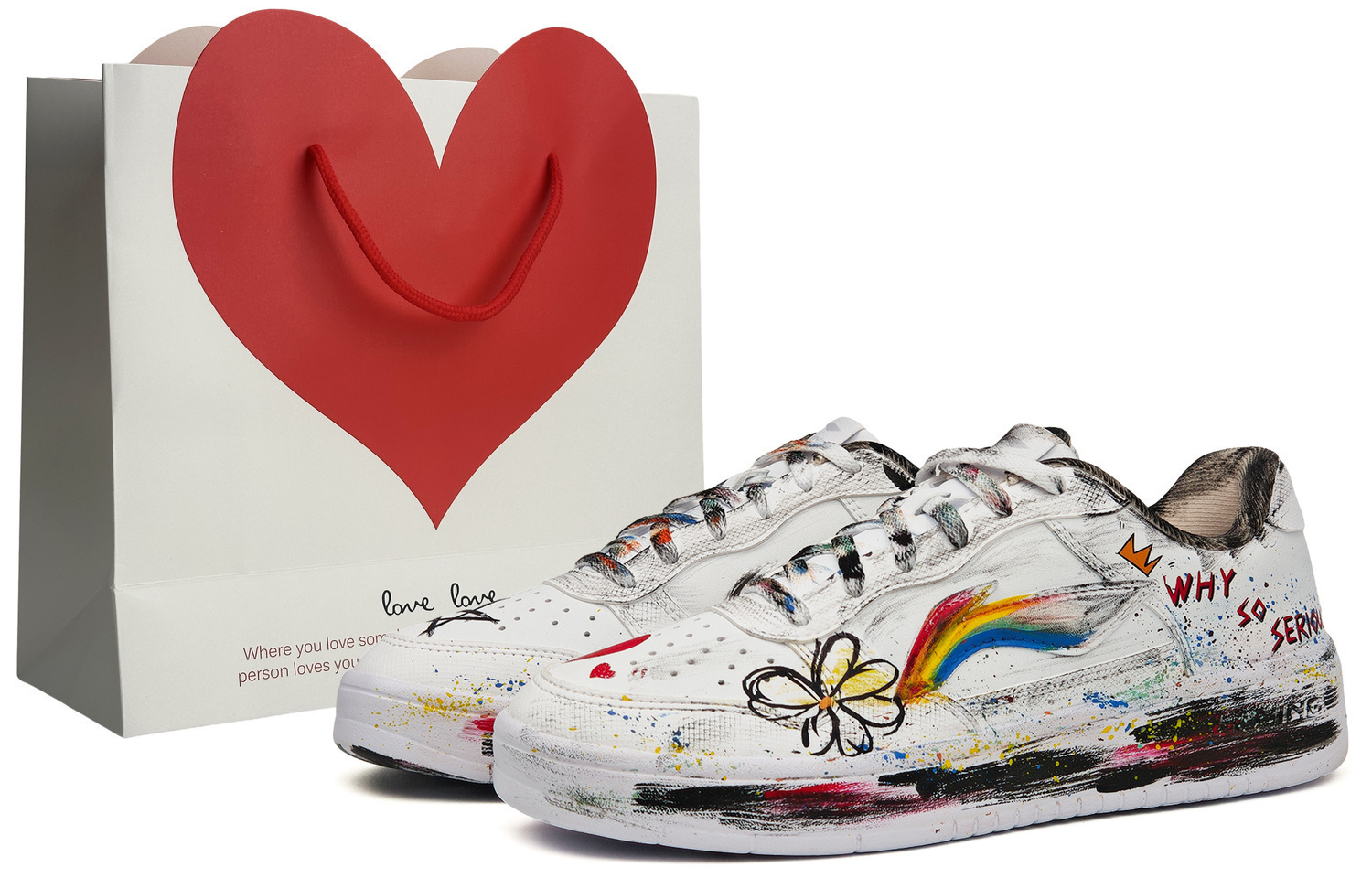 Сумка для покупок Li Ning в виде плавающей лодки и сердца, маленькая, в стиле Daisy GD, модные низкие скейтбордистские кроссовки с граффити, унисекс, белые
Сумка для покупок Li Ning в виде плавающей лодки и сердца, маленькая, в стиле Daisy GD, модные низкие скейтбордистские кроссовки с граффити, унисекс, белые