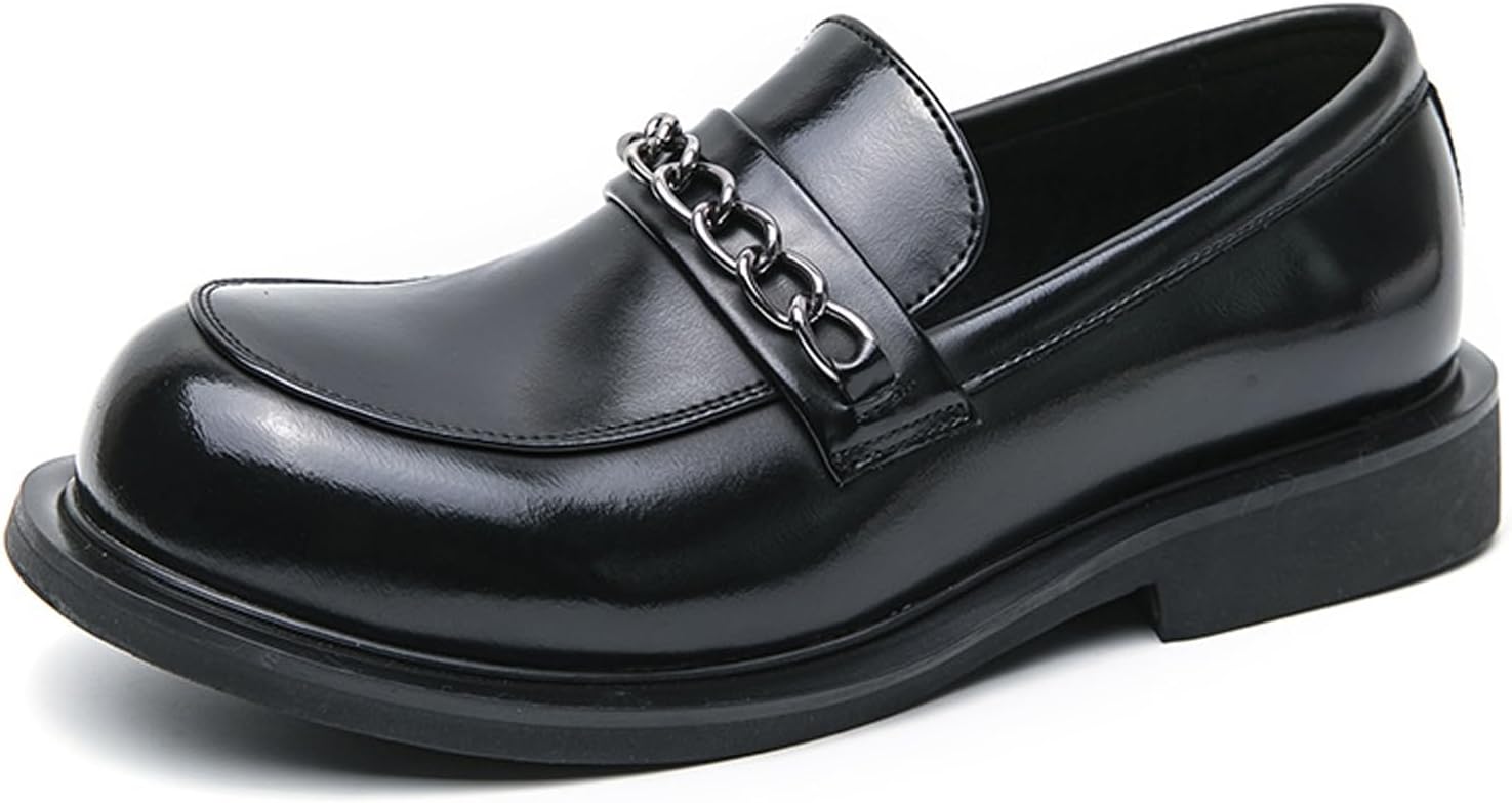 Мужские кожаные массивные лоферы на платформе винтажного стиля с круглым носком, металлической цепью, противоскользящей подошвой, без шнуровки, для бизнеса, вечеринок и вечера Fifilapin, черный
Мужские кожаные массивные лоферы на платформе винтажного стиля с круглым носком, металлической цепью, противоскользящей подошвой, без шнуровки, для бизнеса, вечеринок и вечера Fifilapin, черный