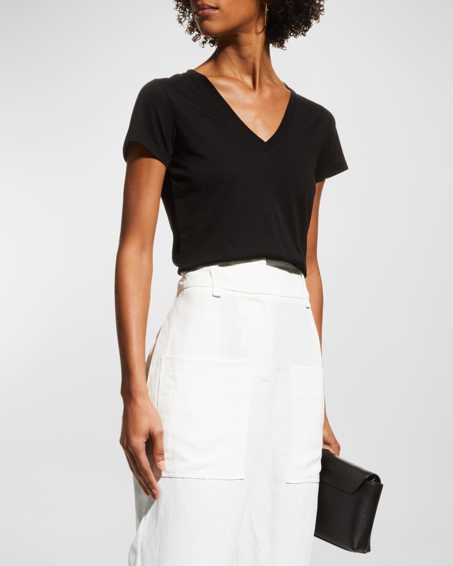 Хлопковая футболка Essential Pima с v-образным вырезом Vince, Черный, Хлопковая футболка Essential Pima с v-образным вырезом Vince
Хлопковая футболка Essential Pima с v-образным вырезом Vince, Черный, Хлопковая футболка Essential Pima с v-образным вырезом Vince