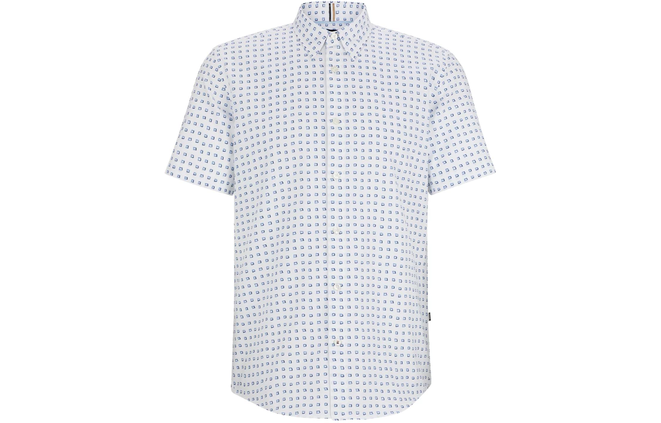 Белая хлопковая рубашка с геометрическим принтом HUGO BOSS
Белая хлопковая рубашка с геометрическим принтом HUGO BOSS