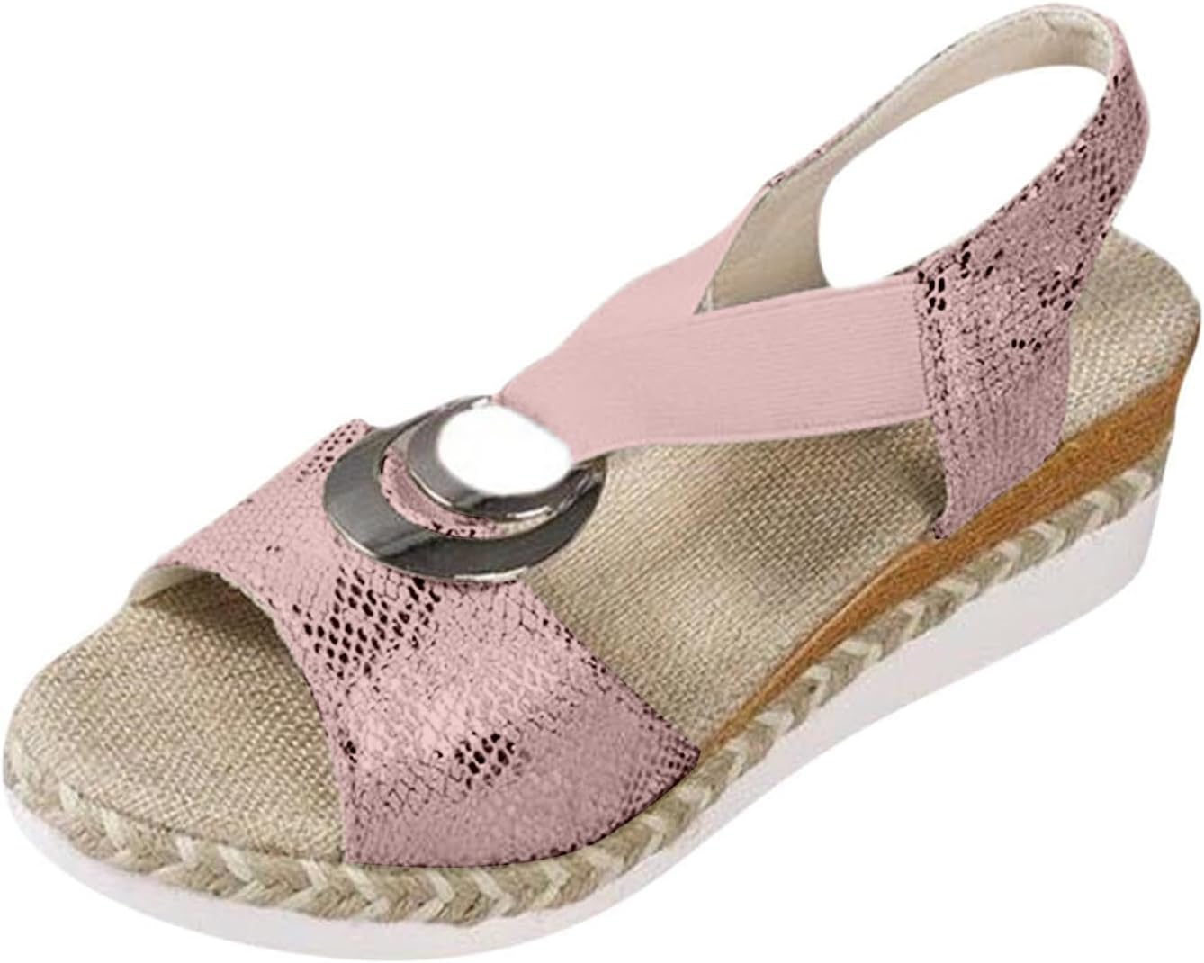 Женские платформенные сандалии с эластичной застежкой на щиколотке, открытым носком, на танкетке, летние праздничные туфли, повседневные бохо обувь для улицы и пляжа, нарядные прогулочные сандалии Kvotuu, розовый
Женские платформенные сандалии с эластичной застежкой на щиколотке, открытым носком, на танкетке, летние праздничные туфли, повседневные бохо обувь для улицы и пляжа, нарядные прогулочные сандалии Kvotuu, розовый