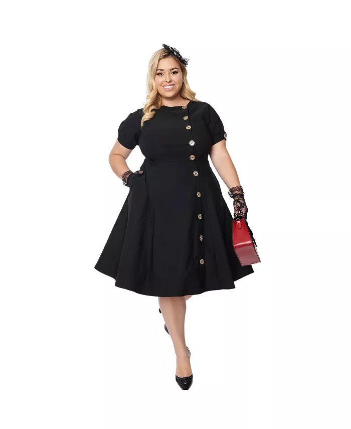 Асимметричное платье-трапеция с пуговицами больших размеров Unique Vintage, черный
Асимметричное платье-трапеция с пуговицами больших размеров Unique Vintage, черный