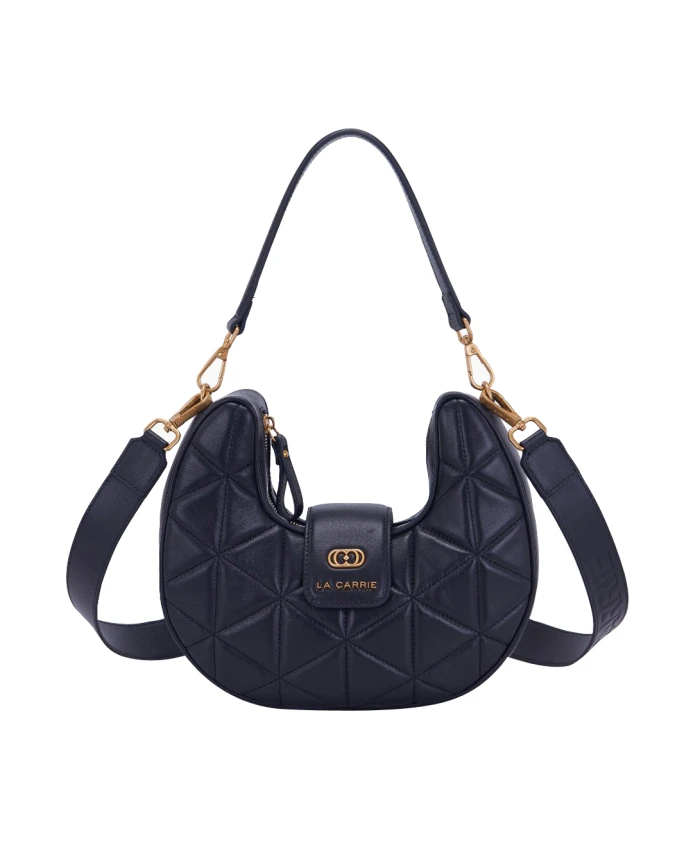 Кожаная сумка-хобо на молнии La Carrie, черный 
Кожаная сумка-хобо на молнии La Carrie, черный