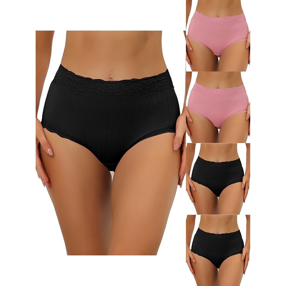 5 упаковок женского нижнего белья с высокой талией, удобные трусики в рубчик с кружевной отделкой ALLEGRA K, Bk Pk
5 упаковок женского нижнего белья с высокой талией, удобные трусики в рубчик с кружевной отделкой ALLEGRA K, Bk Pk