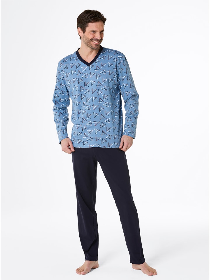 WITT WEIDEN Пижама среднего синего цвета с темно-синим принтом
WITT WEIDEN Пижама среднего синего цвета с темно-синим принтом