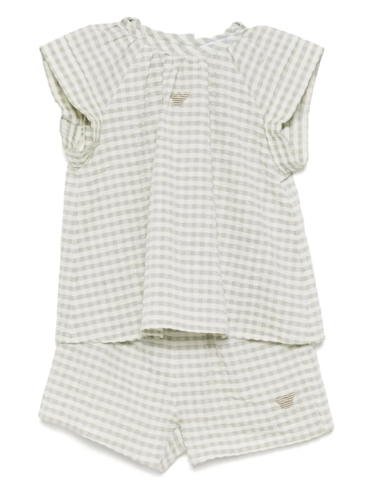 Emporio Armani Kids спортивный костюм в клетку, зеленый 
Emporio Armani Kids спортивный костюм в клетку, зеленый