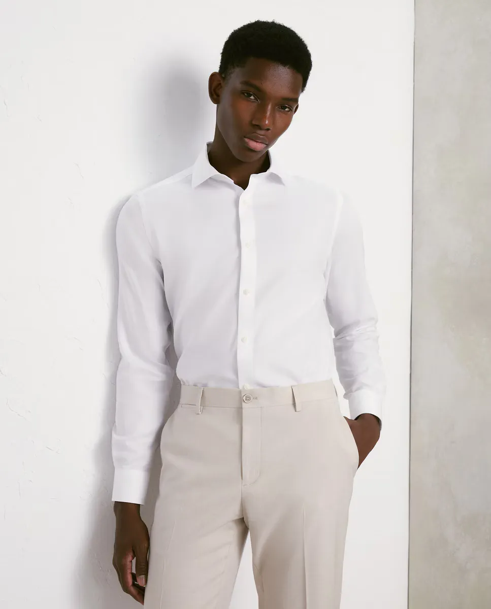 Мужская рубашка с текстурой Coolmax Easy Wear, белый 
Мужская рубашка с текстурой Coolmax Easy Wear, белый