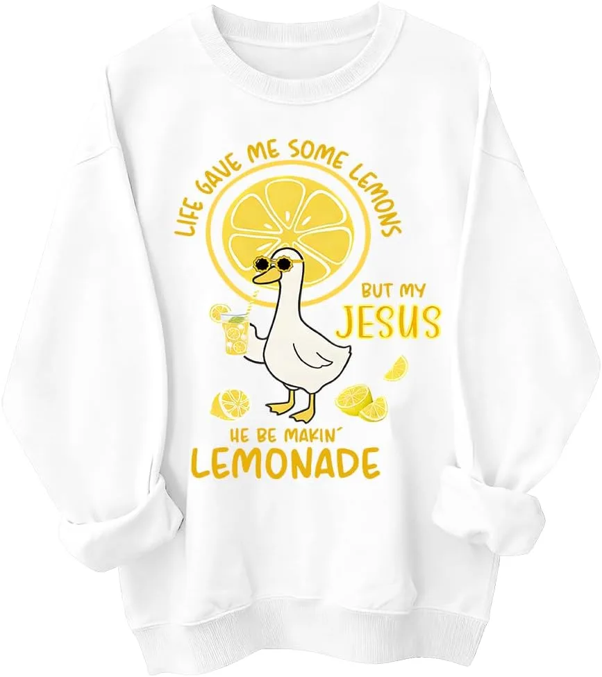 Толстовка с принтом "Life Gave Me Lemons But My Jesus Makes Lemonade", Christian Faith Duck Woati
Толстовка с принтом "Life Gave Me Lemons But My Jesus Makes Lemonade", Christian Faith Duck Woati