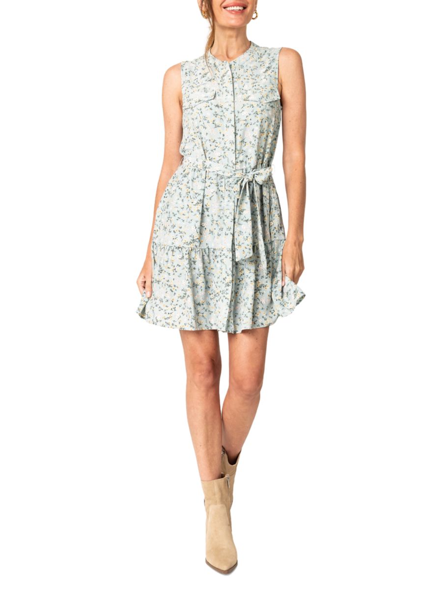 Платье с поясом и цветочным принтом в виде полевых цветов gibsonlook, синий 
Платье с поясом и цветочным принтом в виде полевых цветов gibsonlook, синий