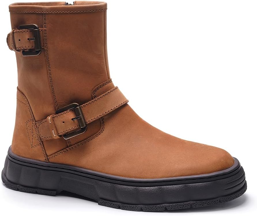 Мужские кожаные байкерские ботинки A. Veer Ranger, Ботинки из нубука с телячьей кожей, с пряжкой, с мягкой кожаной стелькой и прочной резиновой подошвой, Регулируемый ремешок для комфорта и сцепления, Buckwheat Nubuck
Мужские кожаные байкерские ботинки A. Veer Ranger, Ботинки из нубука с телячьей кожей, с пряжкой, с мягкой кожаной стелькой и прочной резиновой подошвой, Регулируемый ремешок для комфорта и сцепления, Buckwheat Nubuck