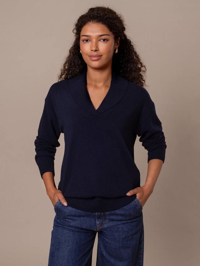 Джемпер из чистой шерсти с воротником шаль Celtic & Co., Navy
Джемпер из чистой шерсти с воротником шаль Celtic & Co., Navy