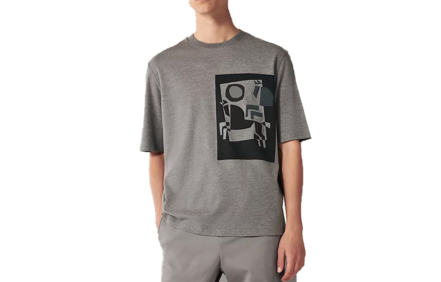 Футболка мужская стально-серая Hermes, серый 
Футболка мужская стально-серая Hermes, серый