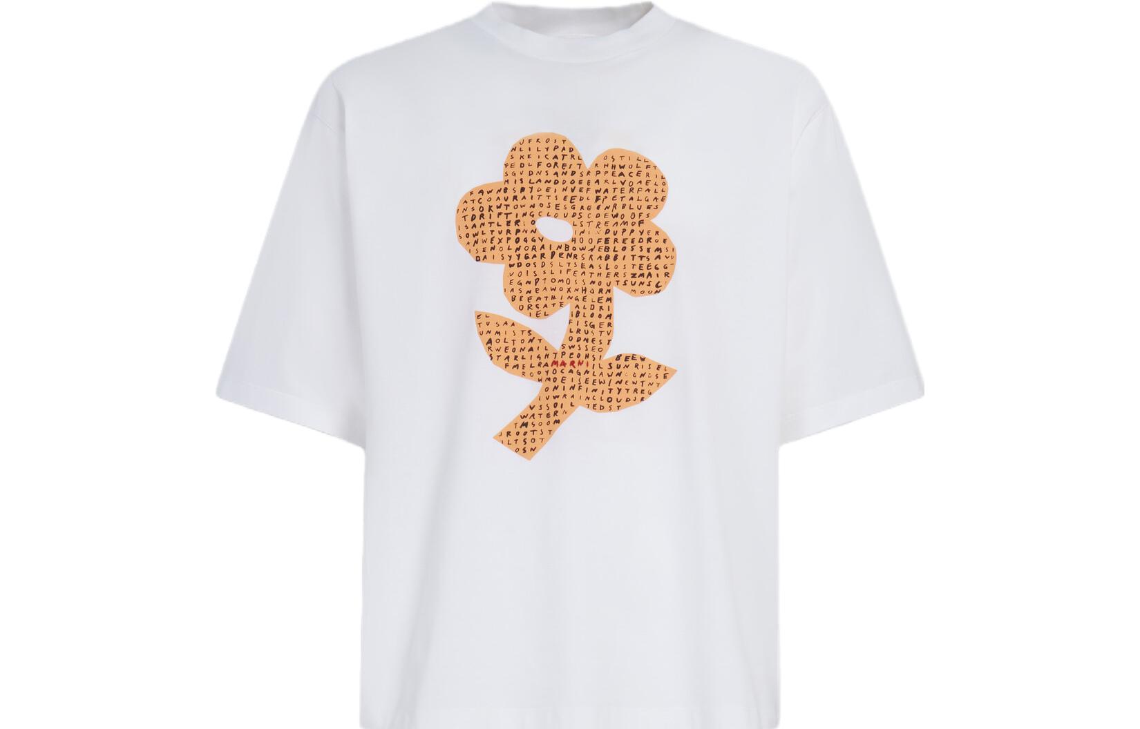 Футболка с цветочным принтом MARNI, белая
Футболка с цветочным принтом MARNI, белая