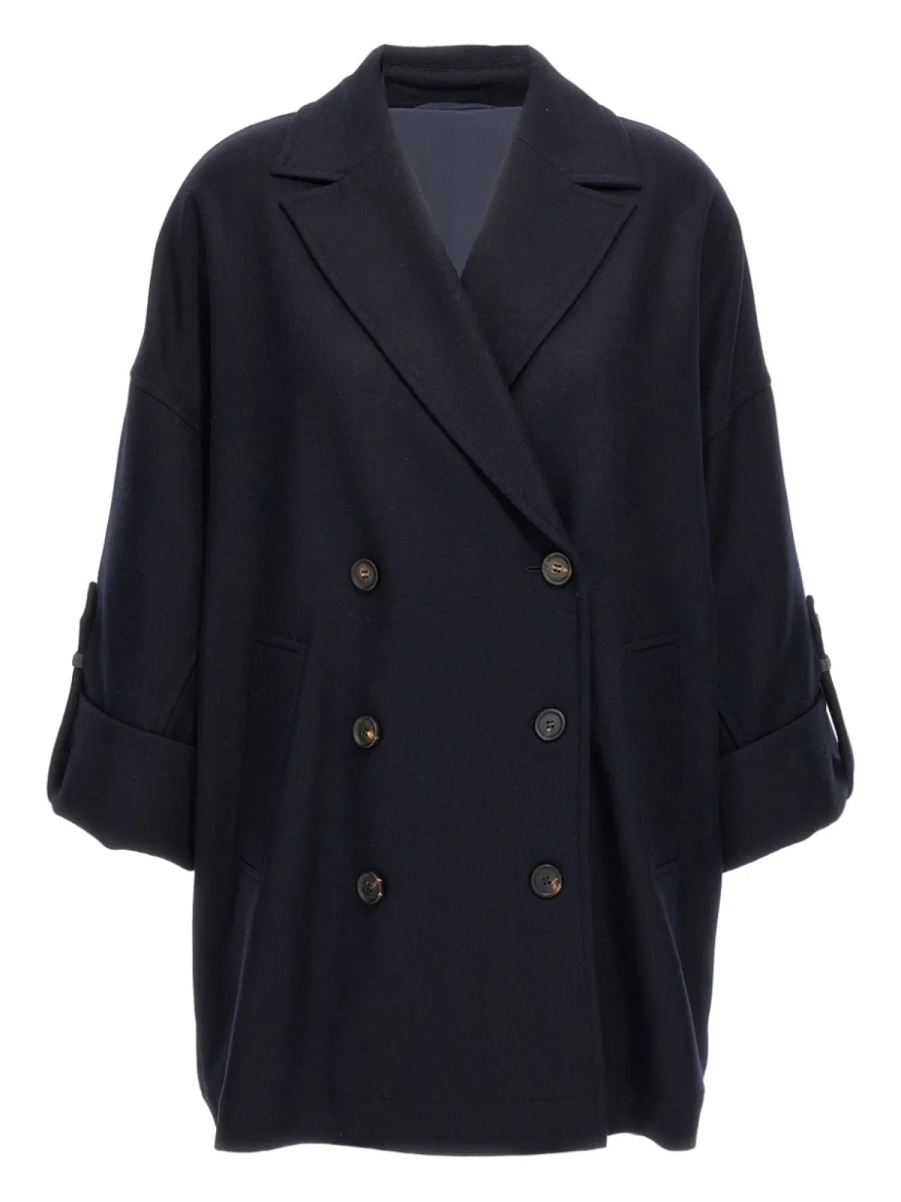 Двубортное пальто Brunello Cucinelli, черный
Двубортное пальто Brunello Cucinelli, черный