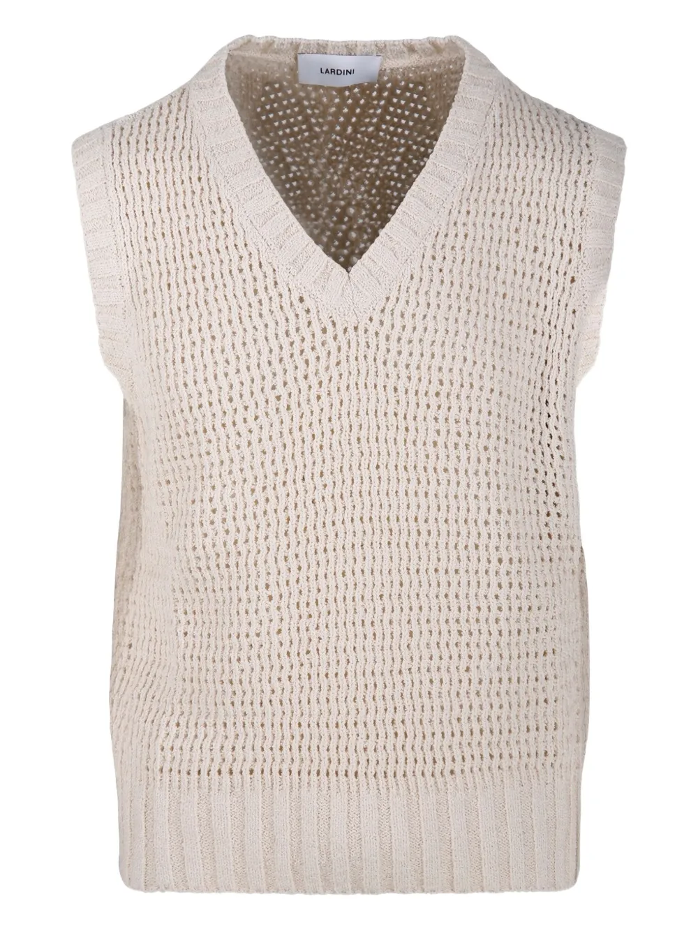 Свитер открытой вязки с V-образным вырезом Lardini, нейтральный
Свитер открытой вязки с V-образным вырезом Lardini, нейтральный