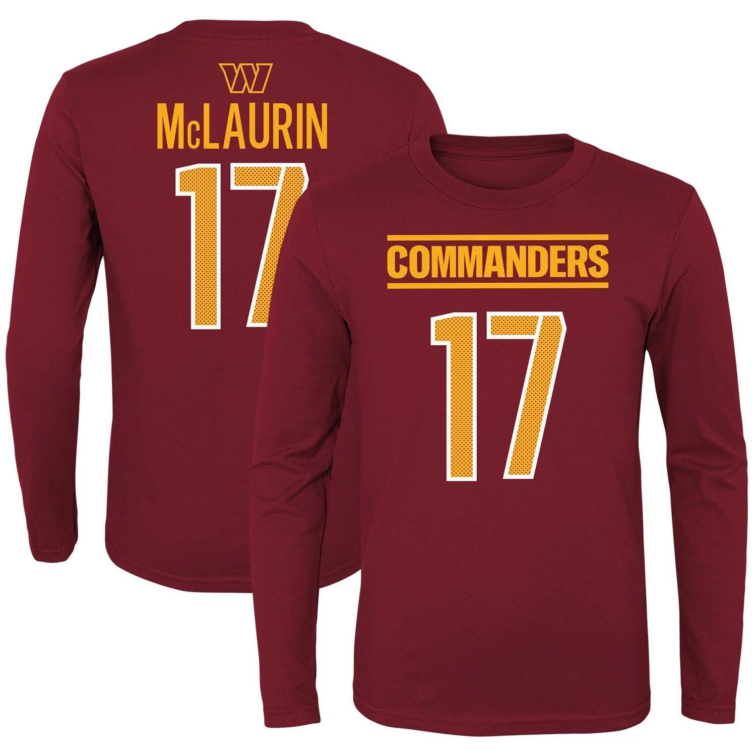 Молодежная футболка Terry McLaurin Burgundy Washington Commanders Mainliner с именем и номером игрока с длинными рукавами Outerstuff
Молодежная футболка Terry McLaurin Burgundy Washington Commanders Mainliner с именем и номером игрока с длинными рукавами Outerstuff
