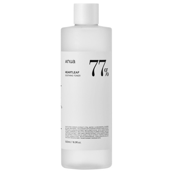 Тоник для лица heartleaf 77% soothing toner Anua, объем 500мл
Тоник для лица heartleaf 77% soothing toner Anua, объем 500мл