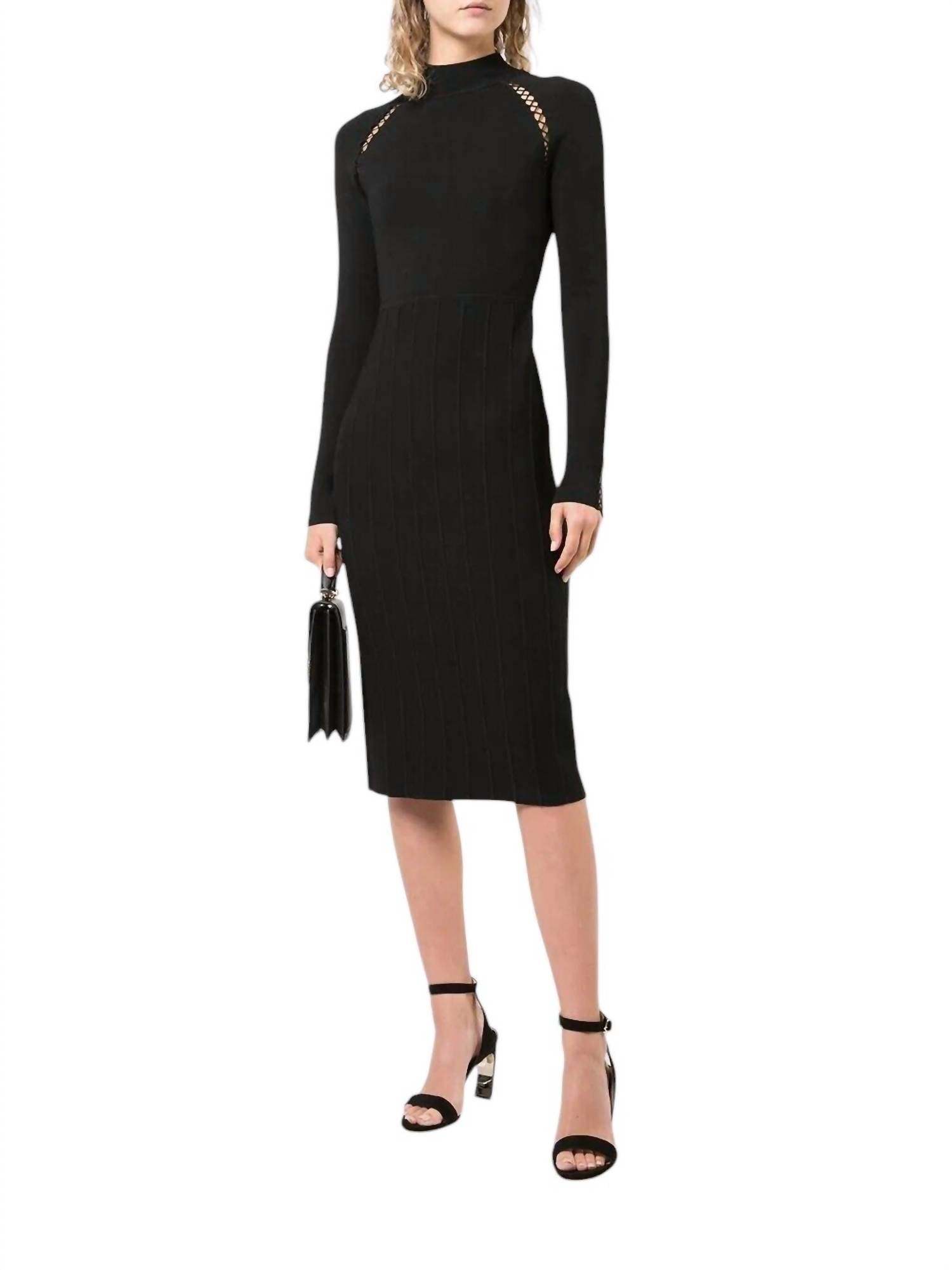 Коктейльное платье с длинным рукавом и воротником-стойкой черного цвета Lela Rose
Коктейльное платье с длинным рукавом и воротником-стойкой черного цвета Lela Rose