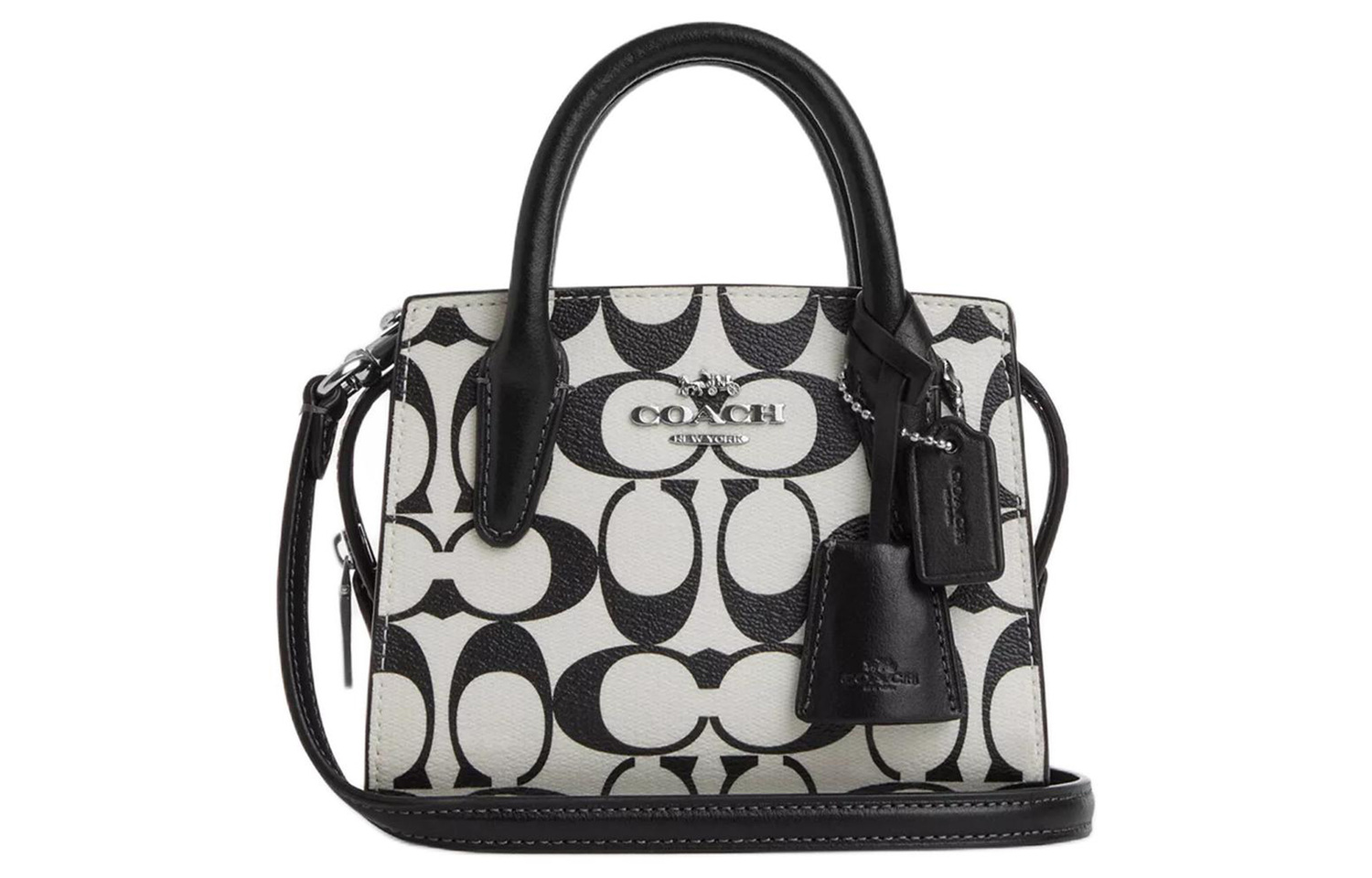 Сумка-шоппер из холста с кожаными деталями, через плечо, миниатюрная, женская, серебристый и меловой COACH
Сумка-шоппер из холста с кожаными деталями, через плечо, миниатюрная, женская, серебристый и меловой COACH