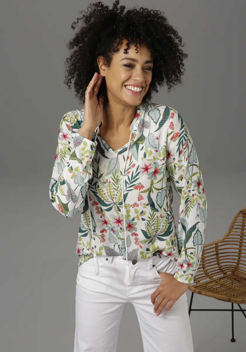 Блузка-слип Aniston CASUAL с принтом цветов и листьев, розовый
Блузка-слип Aniston CASUAL с принтом цветов и листьев, розовый