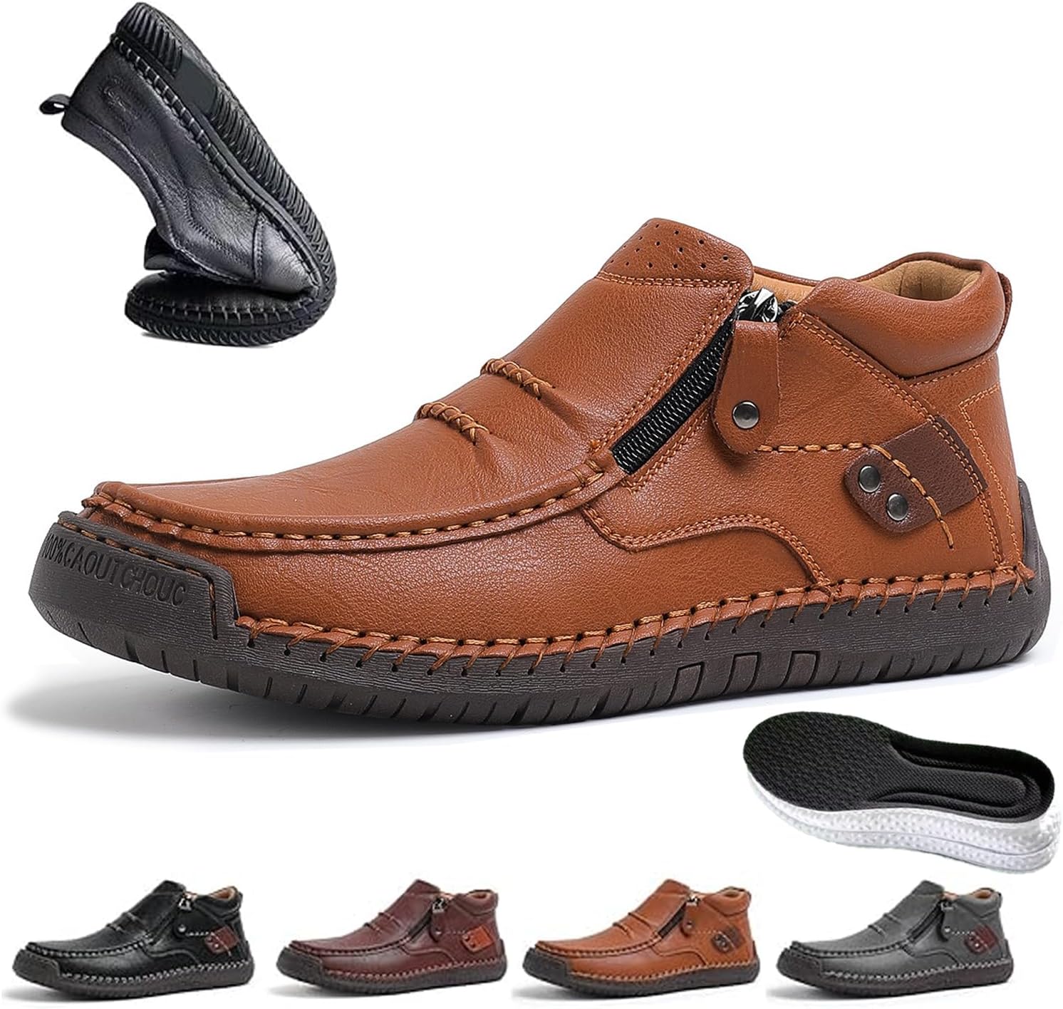 Мужские удобные кожаные ботинки WXDSTW ручной работы, мужские премиальные кожаные ботинки-слипы для вождения - широкий носок, поддержка свода стопы, легкие, удобные, водонепроницаемые, нескользящие ботинки на боковой молнии, светло-коричневый
Мужские удобные кожаные ботинки WXDSTW ручной работы, мужские премиальные кожаные ботинки-слипы для вождения - широкий носок, поддержка свода стопы, легкие, удобные, водонепроницаемые, нескользящие ботинки на боковой молнии, светло-коричневый