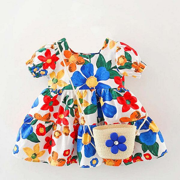 Платье с детским цветочным принтом и короткими рукавами с сумочкой Mykids-Usa, Blue
Платье с детским цветочным принтом и короткими рукавами с сумочкой Mykids-Usa, Blue