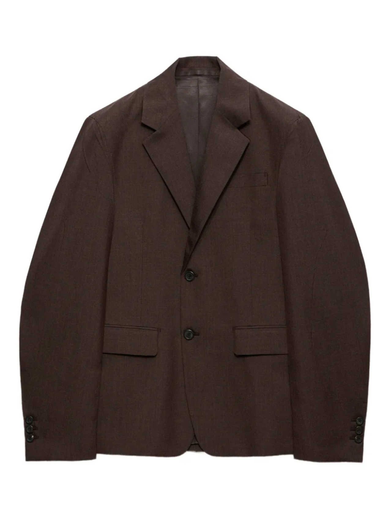 Prada однобортный пиджак, коричневый 
Prada однобортный пиджак, коричневый
