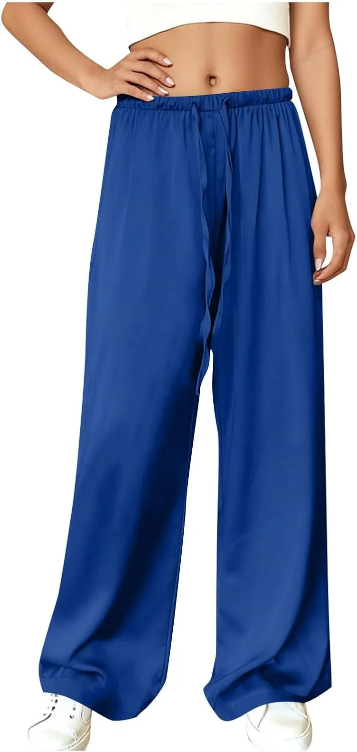 Женские элегантные брюки-клёш из сатина с поясом на шнурке
Женские элегантные брюки-клёш из сатина с поясом на шнурке