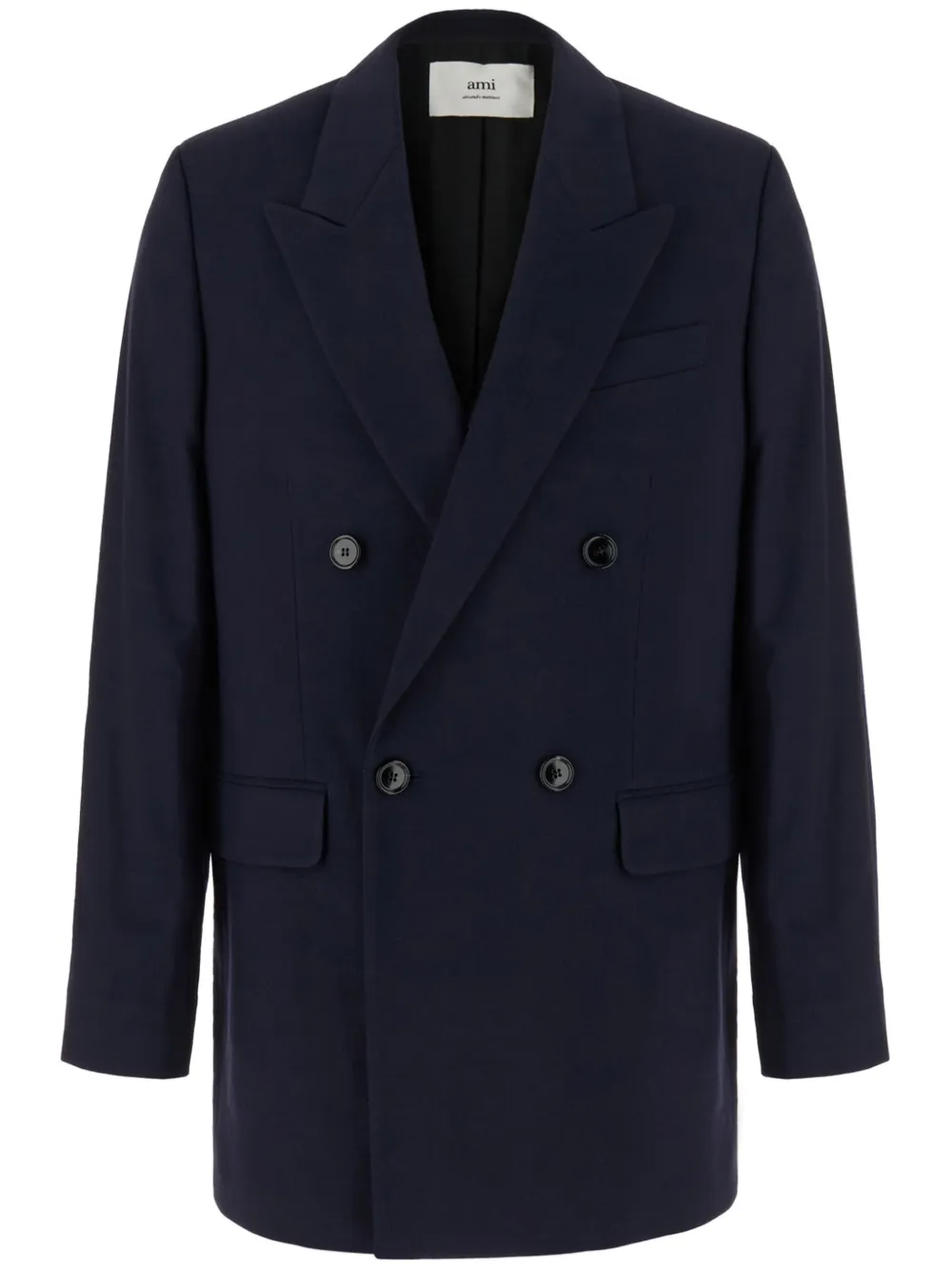 Двубортный блейзер из натуральной шерсти AMI Paris, синий
Двубортный блейзер из натуральной шерсти AMI Paris, синий