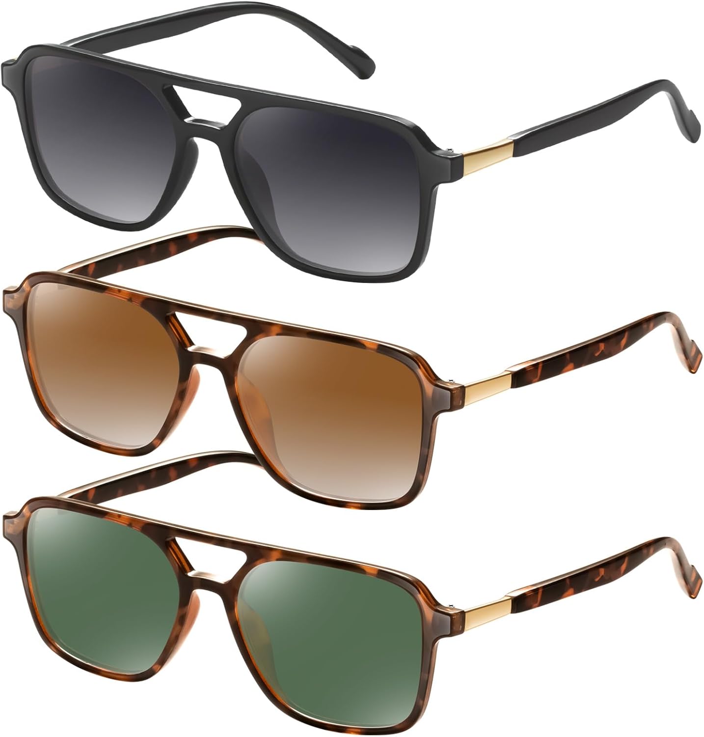 Солнцезащитные очки GRFISIA в стиле ретро «Авиатор» для женщин и мужчин, квадратная оправа, прямоугольная форма, модные солнцезащитные очки, 3pcs Black/Gray+brown Tortoise/Brown Grading+brown Tortoise/Green
Солнцезащитные очки GRFISIA в стиле ретро «Авиатор» для женщин и мужчин, квадратная оправа, прямоугольная форма, модные солнцезащитные очки, 3pcs Black/Gray+brown Tortoise/Brown Grading+brown Tortoise/Green
