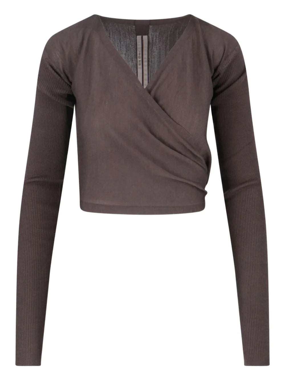 Кардиган в рубчик с завязкой спереди Rick Owens, коричневый
Кардиган в рубчик с завязкой спереди Rick Owens, коричневый