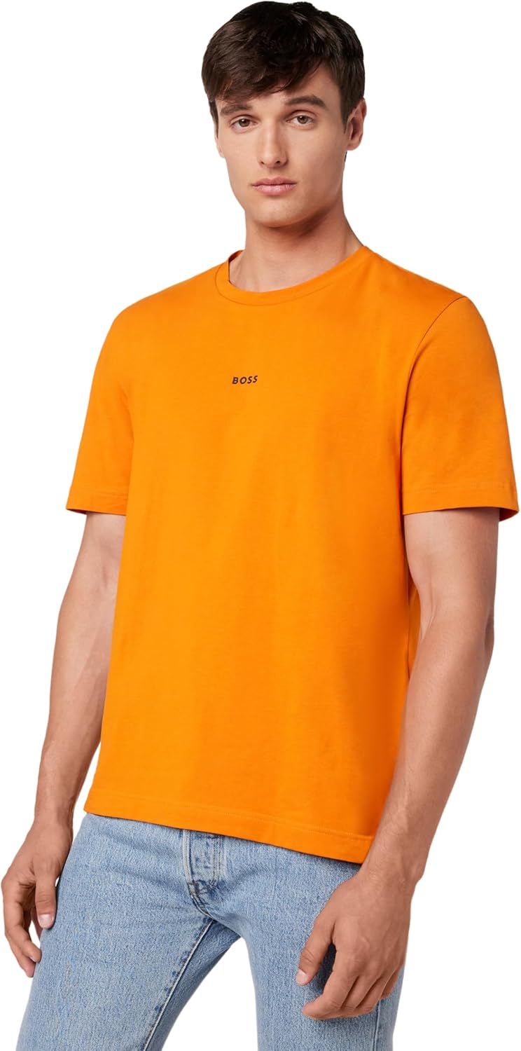 Мужская хлопковая футболка BOSS с логотипом на груди, стандартного кроя, Sunshine
Мужская хлопковая футболка BOSS с логотипом на груди, стандартного кроя, Sunshine