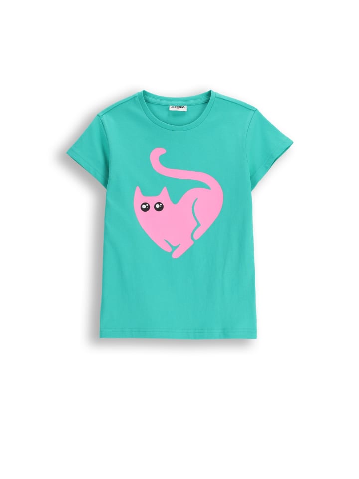 хлопковая футболка с короткими рукавами зеленого цвета MOKIDA
хлопковая футболка с короткими рукавами зеленого цвета MOKIDA