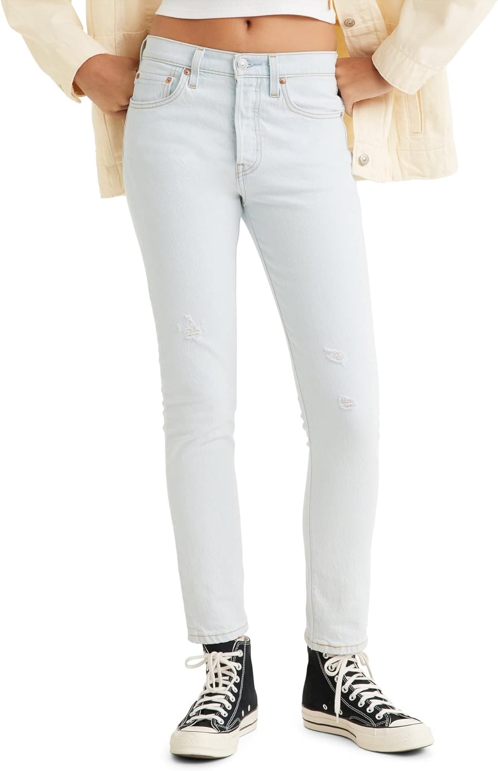 Женские узкие джинсы Levi's 501, Light Indigo Destructed
Женские узкие джинсы Levi's 501, Light Indigo Destructed