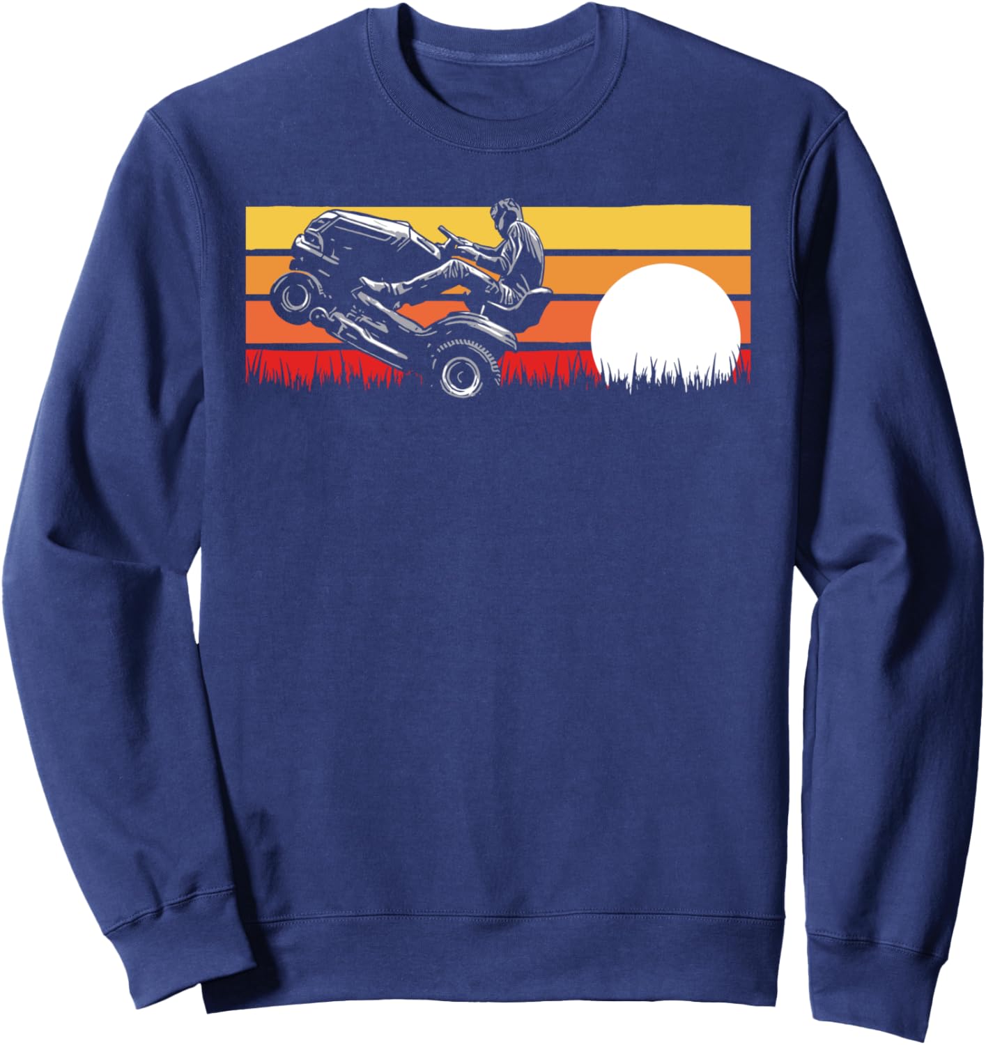 Забавная винтажная толстовка с изображением газонокосилки на задних колесах в стиле 80-х, закат 80-х Giant Step Landscaping Threads, темно-синий
Забавная винтажная толстовка с изображением газонокосилки на задних колесах в стиле 80-х, закат 80-х Giant Step Landscaping Threads, темно-синий