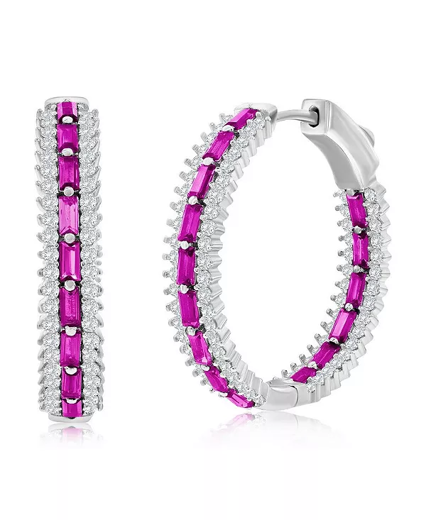 Серьги-Кольца из стерлингового серебра 25 мм с центральным багетом и круглыми фианитами Simona, ruby
Серьги-Кольца из стерлингового серебра 25 мм с центральным багетом и круглыми фианитами Simona, ruby